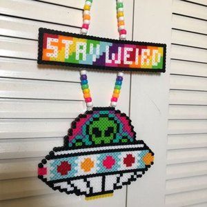 rave perler bead necklace